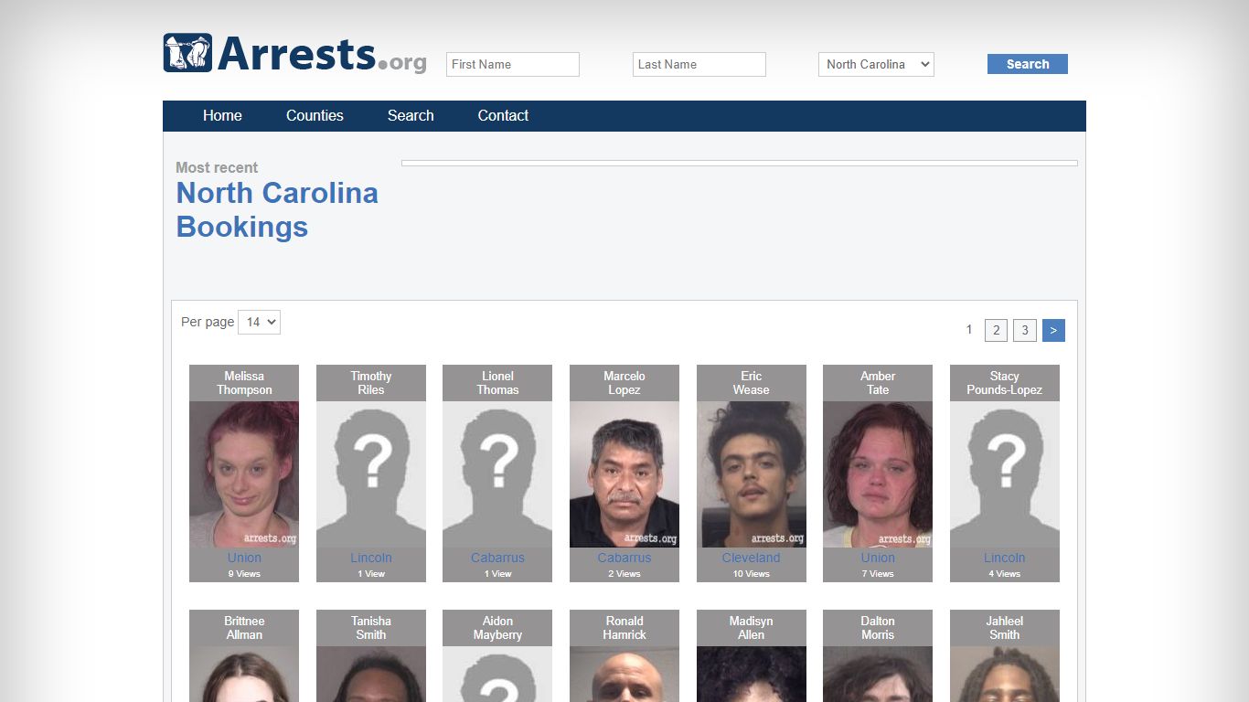 North Carolina Arrests and Inmate Search